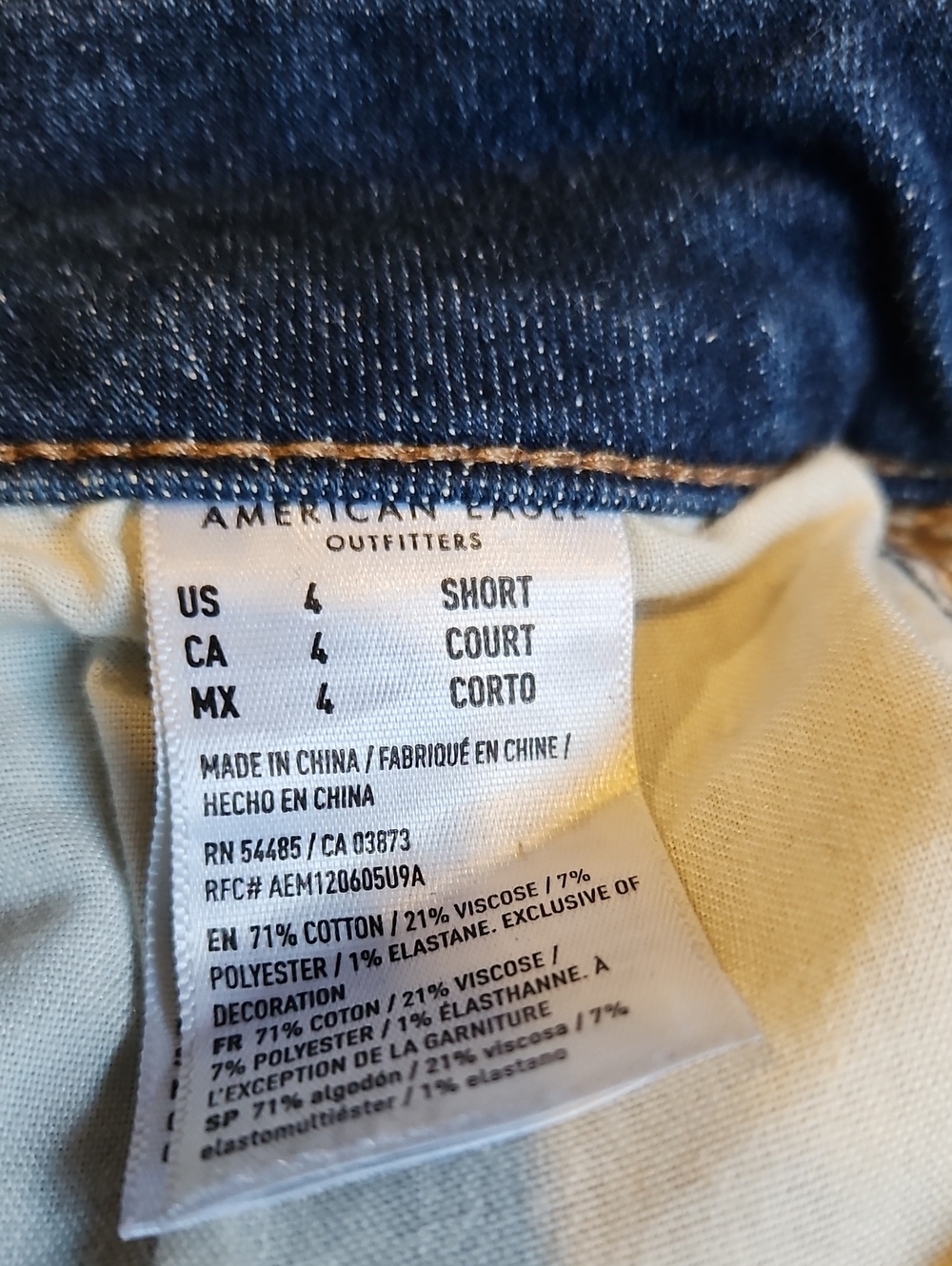 Women's American Eagle Outfitters Distressed Straight Leg Jeans - Blue - Size 4 - Picture 9 of 10